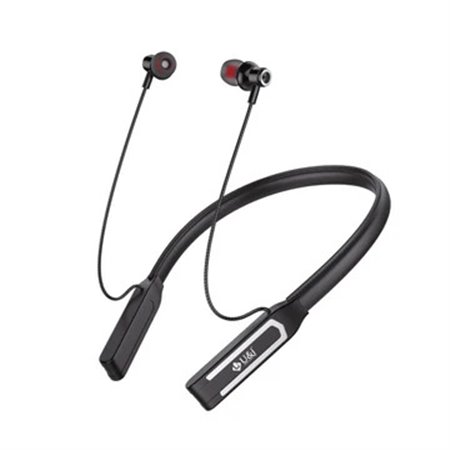 U&i Super Series 40 Hours Battery Backup Neckband Wireless Bluetooth Headset (Black