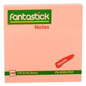 Fantastick Stick Note Fluorescent Pink 3x3Inch