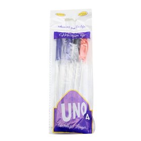 UNO MEDIUM BALLPEN 4PACK AST 401-2