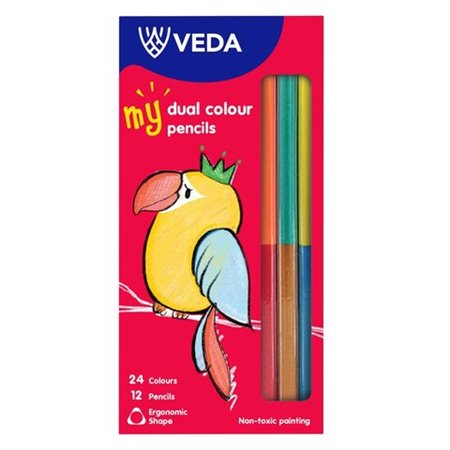 VEDA DUAL SIDED PENCIL†DCP12-2 COL