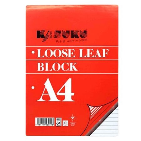 KASUKU LOOSELEAF PAD 50 SHEETS A4